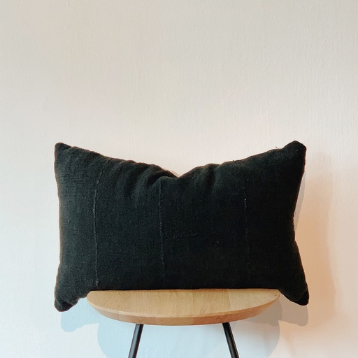 Mae Woven - Nfaly Black Lumbar Cushion Cover 55cm x 35cm