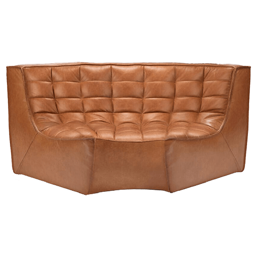 Leather Padded Sofa Round Corner
