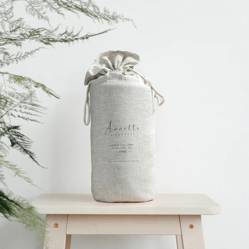 French Linen Fitted Sheet Set - Natural